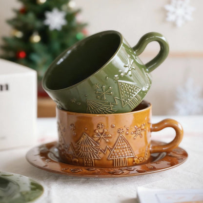 Elegant Christmas Coffee Cup and Saucer Gift Set