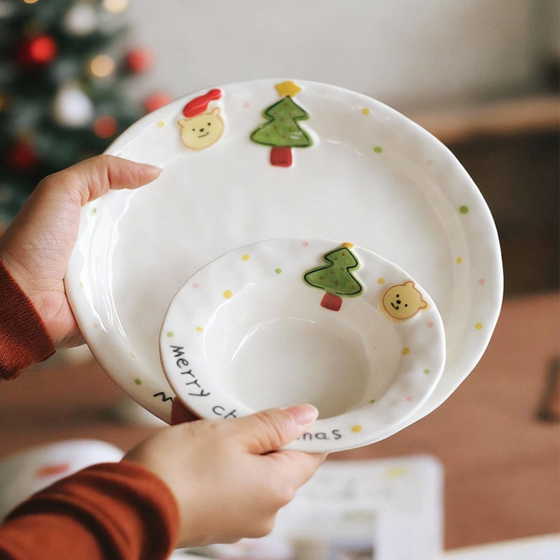 Premium Christmas Plates for Salad and Fruits