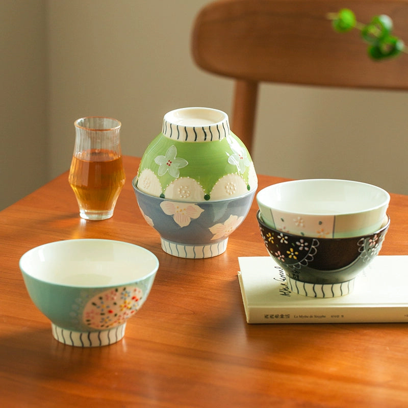 Delicate Ceramic Rice Bowls Set Ideal Gift