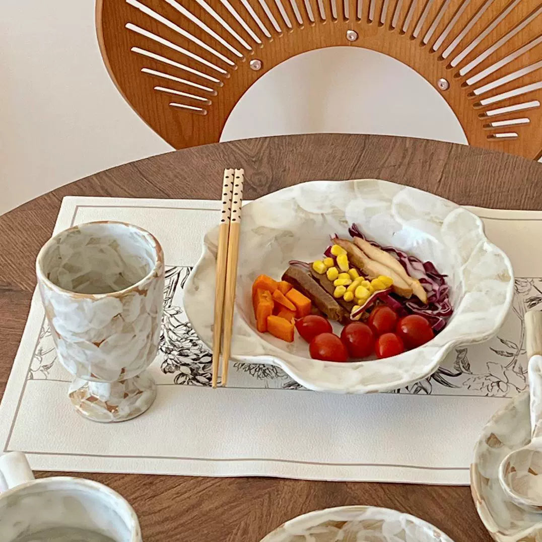 Vintage Handpainted Ceramic Tablewares Plate Bowl Mug Set