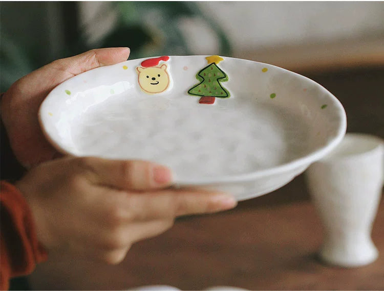 Premium Christmas Plates for Salad and Fruits