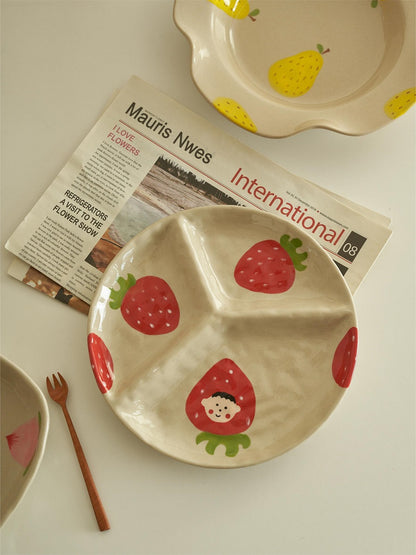 Cute Cartoon Divided Fruit Plates Bowls - PeauleyHome