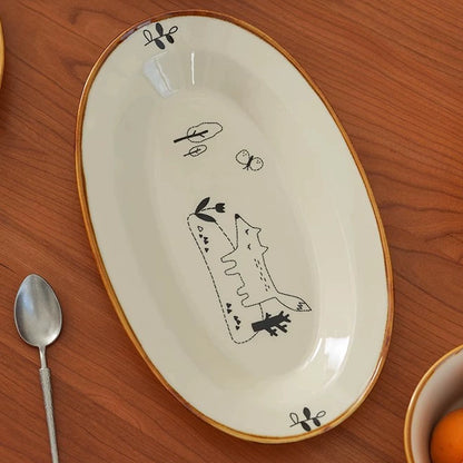 New Arrival Pretty Ceramic Plates Bowls Set