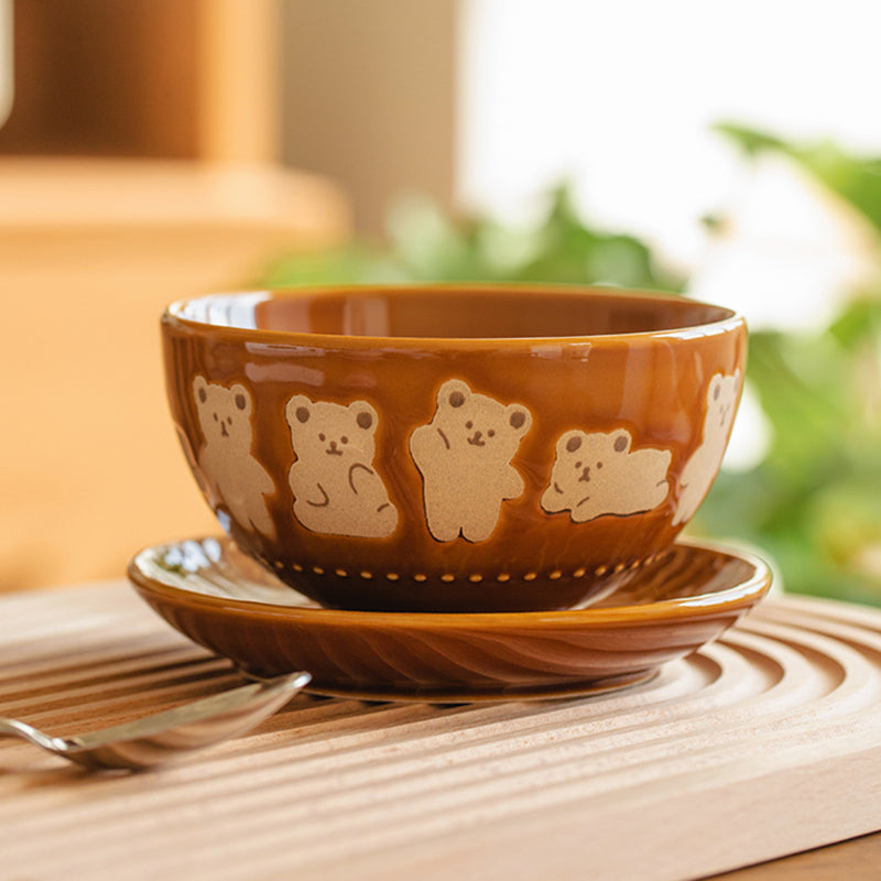 Adorable Bears Ceramic Bowls Plates Set - PeauleyHome