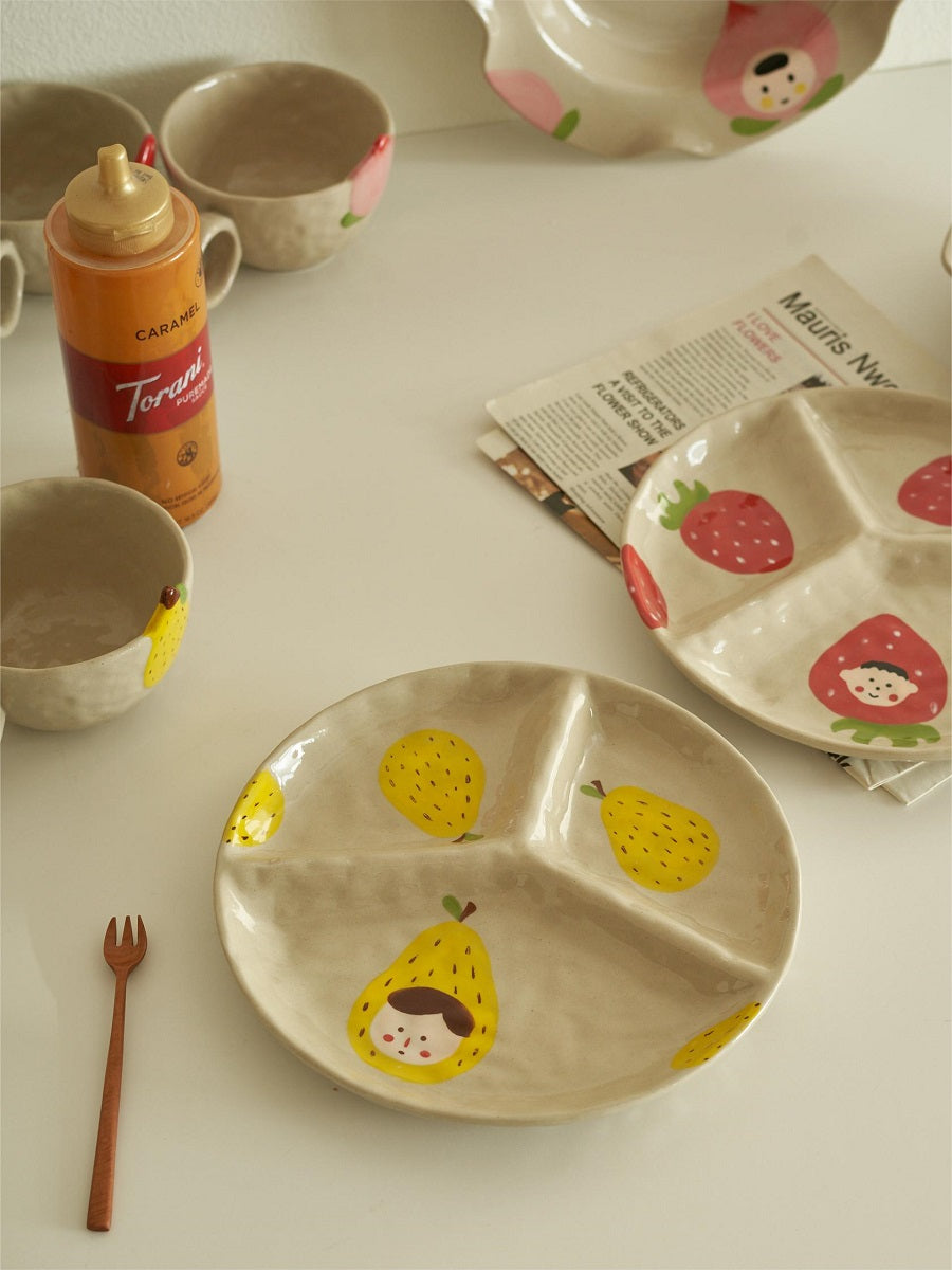 Cute Cartoon Divided Fruit Plates Bowls - PeauleyHome