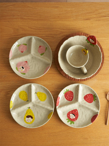 Cute Cartoon Divided Fruit Plates Bowls - PeauleyHome