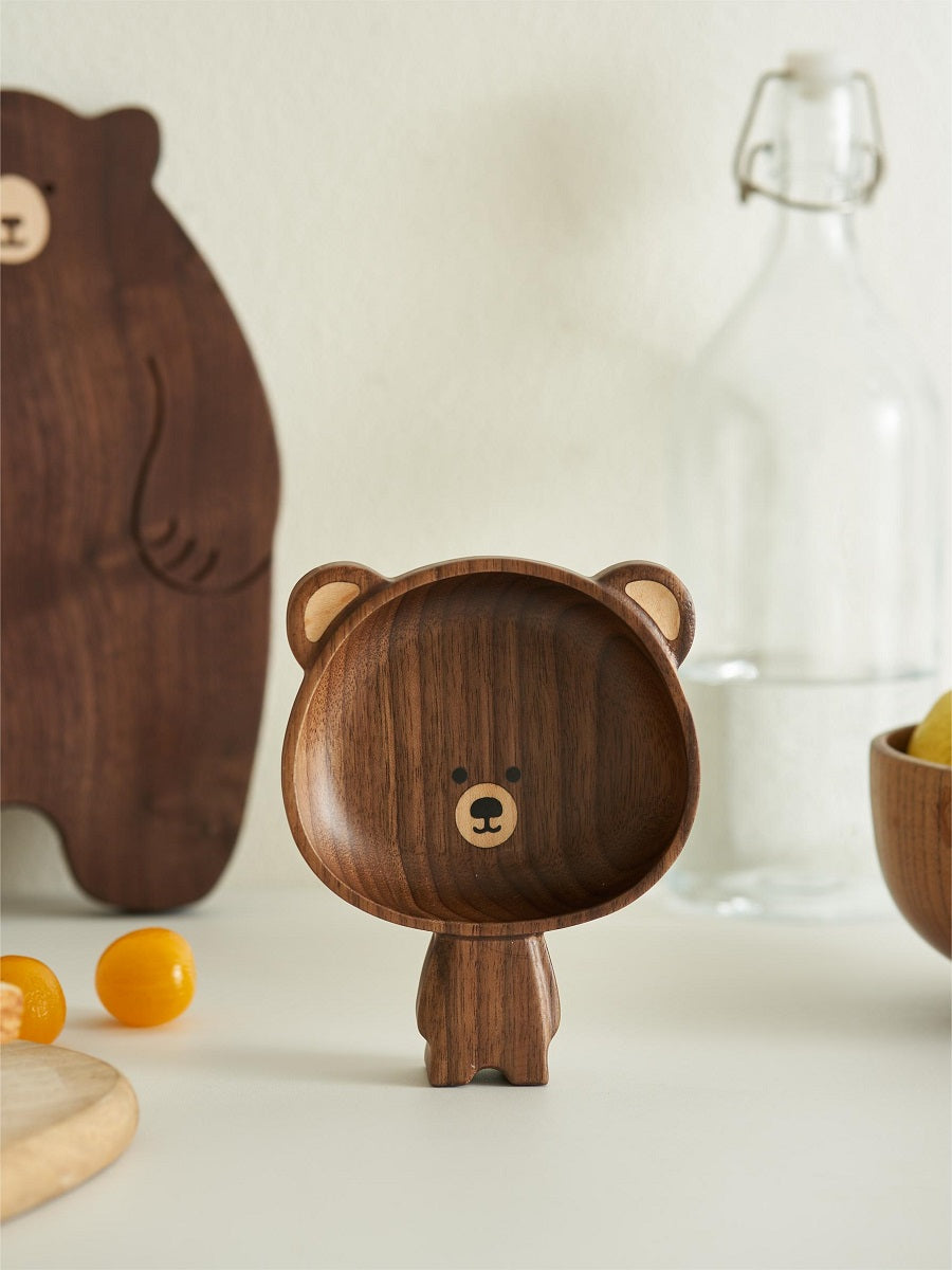 Cute Bear Original Cartoon Walnut Bowl - PeauleyHome