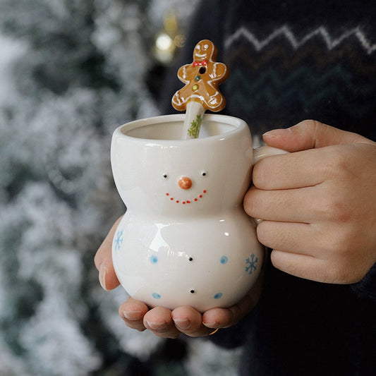 Christmas Gift Adorable Snowman Ceramic Mug