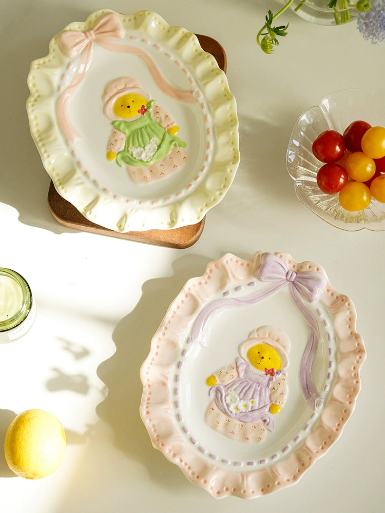 Exquisite Underglazed Ceramic Breakfast Plates