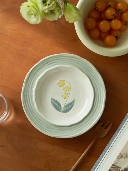 8 inches Floral Ceramic Dessert Plates - PeauleyHome