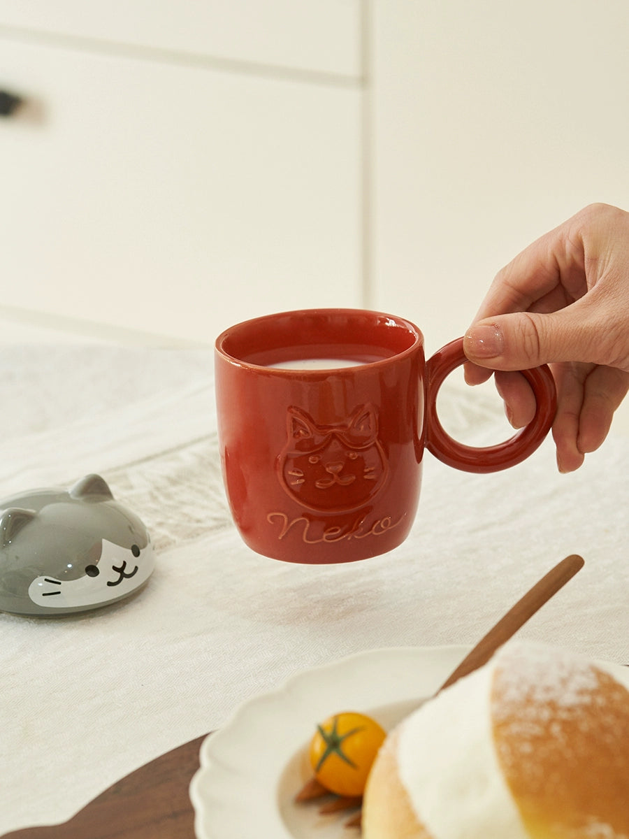 Original Cartoon Ceramic Mugs with Animal Lids - PeauleyHome