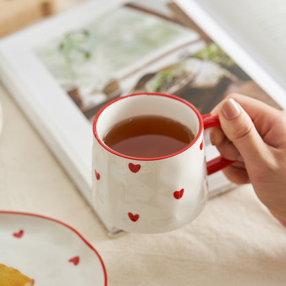 Heart Theme Ceramic Tea Pot Cup Plate Set - PeauleyHome