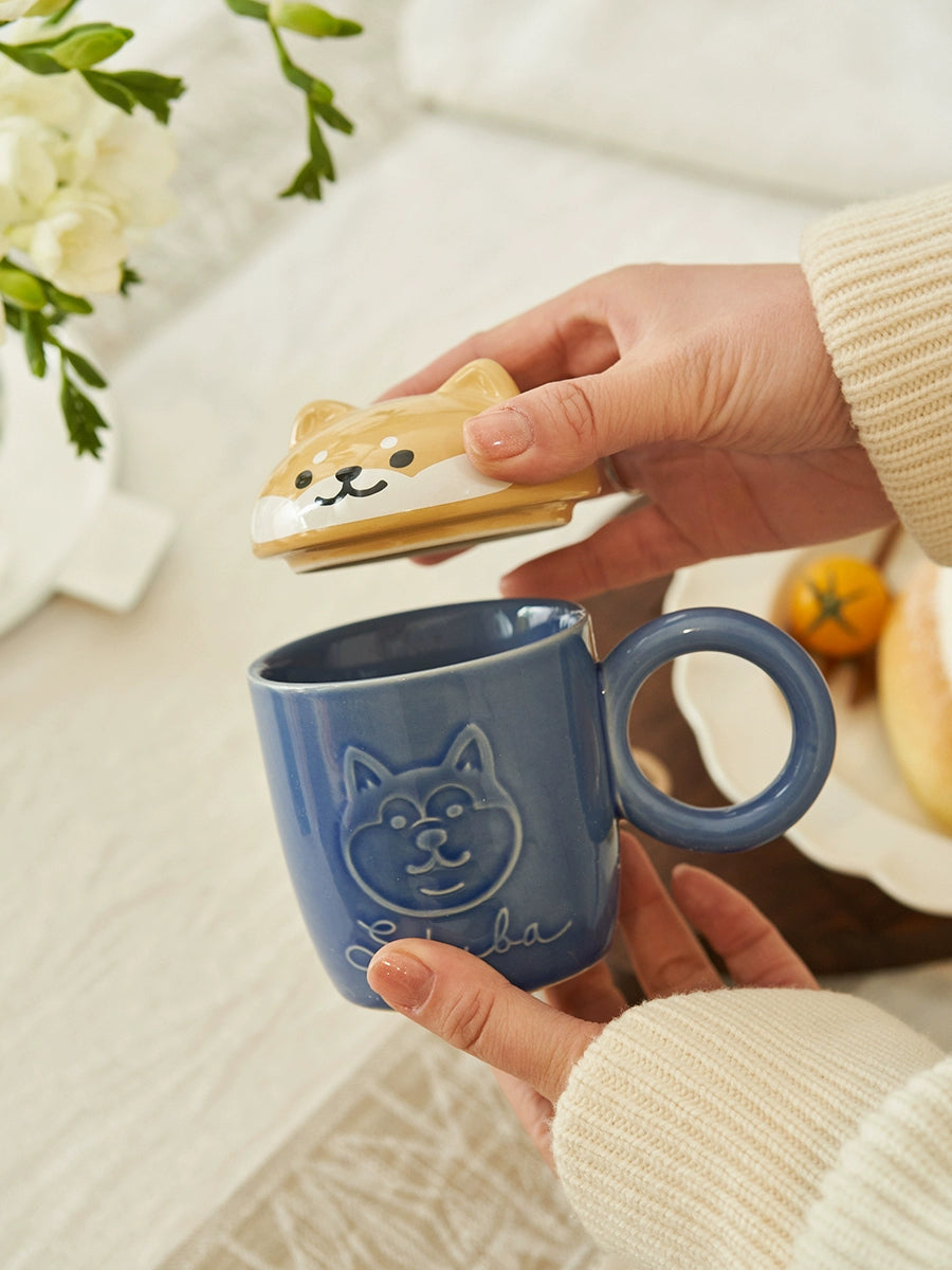 Original Cartoon Ceramic Mugs with Animal Lids - PeauleyHome