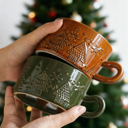 Elegant Christmas Coffee Cup and Saucer Gift Set