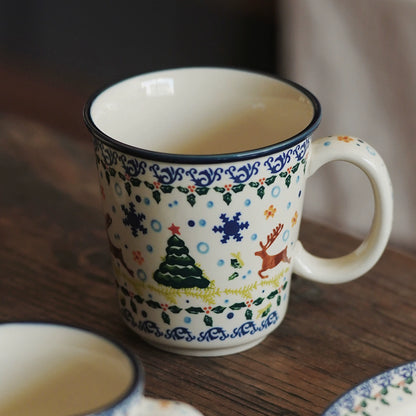 Vintage Christmas Gift Ceramic Coffee Mug Plate