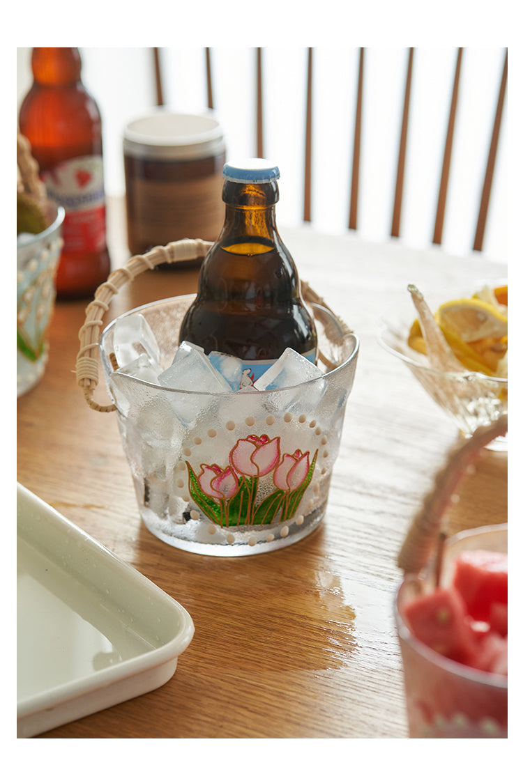 Floral Fruit Basket Ice Beer Bucket for Home Outdoor - PeauleyHome