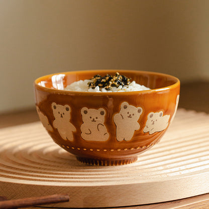 Adorable Bears Ceramic Bowls Plates Set - PeauleyHome