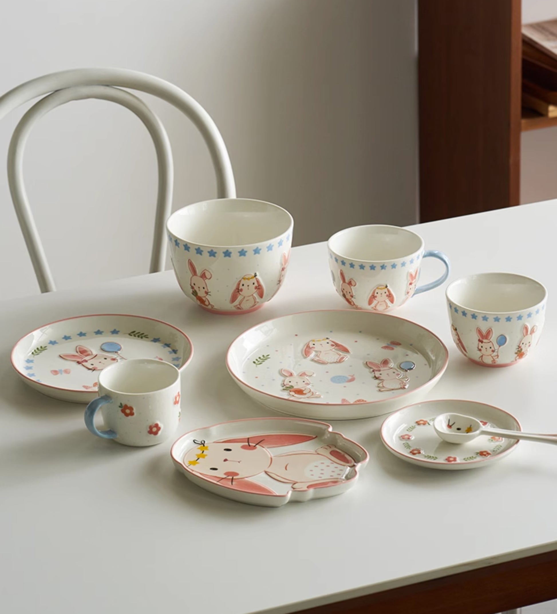 New Arrival Pretty Bunny Ceramic Bowls Plates Mugs Set - PeauleyHome