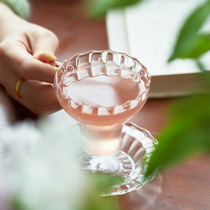 Vintage Glass Cup for Tea or Coffee Set