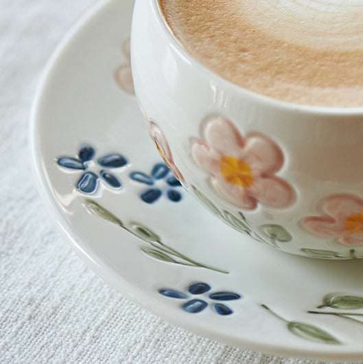 Delicate Cute Ceramic Plates Mugs for Tea Desserts - PeauleyHome