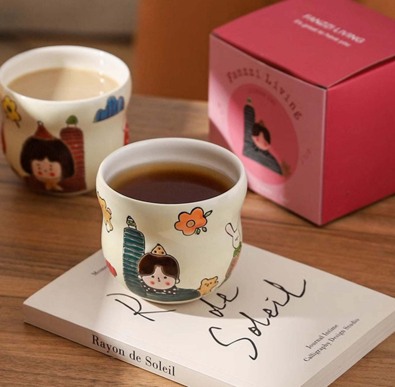 Delicate Ceramic Set Mugs for lovers - PeauleyHome