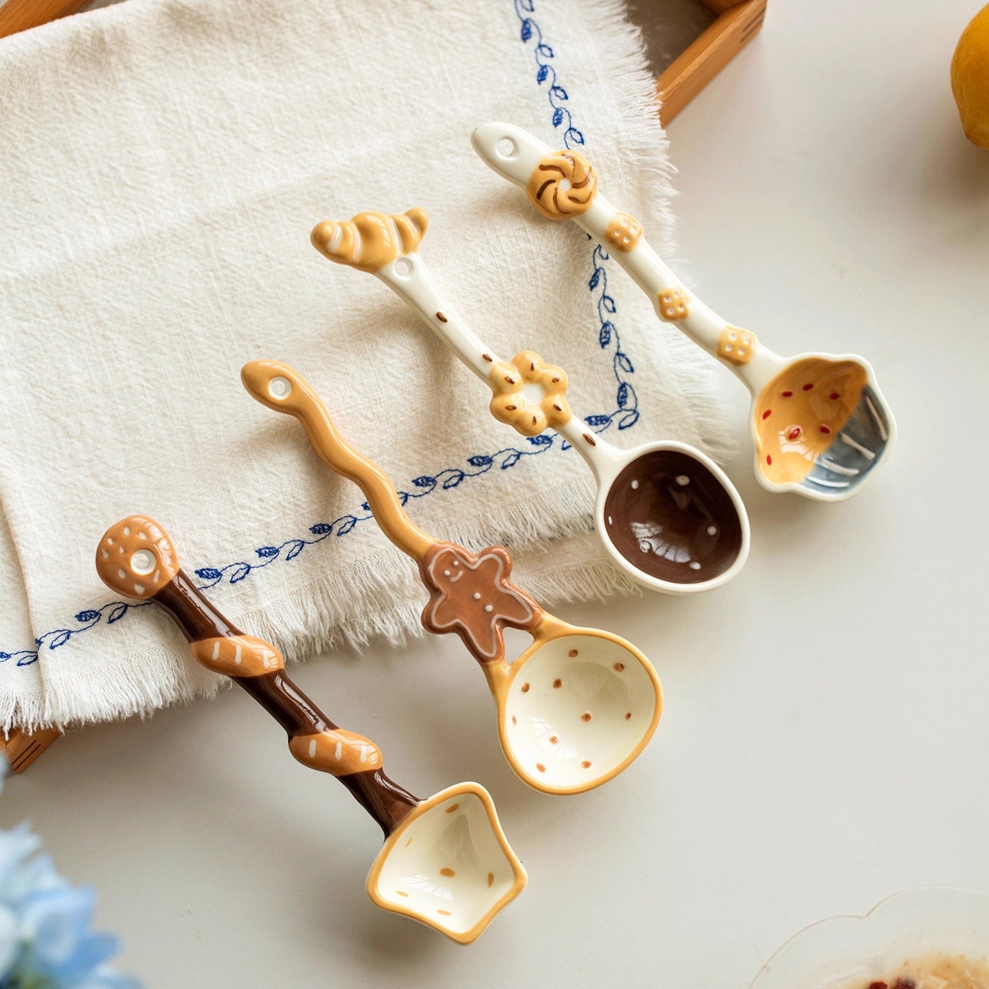 Japanese-style Ceramic Long-handled Soup Spoon