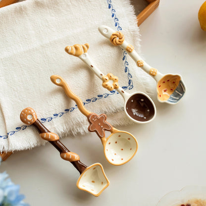 Japanese-style Ceramic Long-handled Soup Spoon