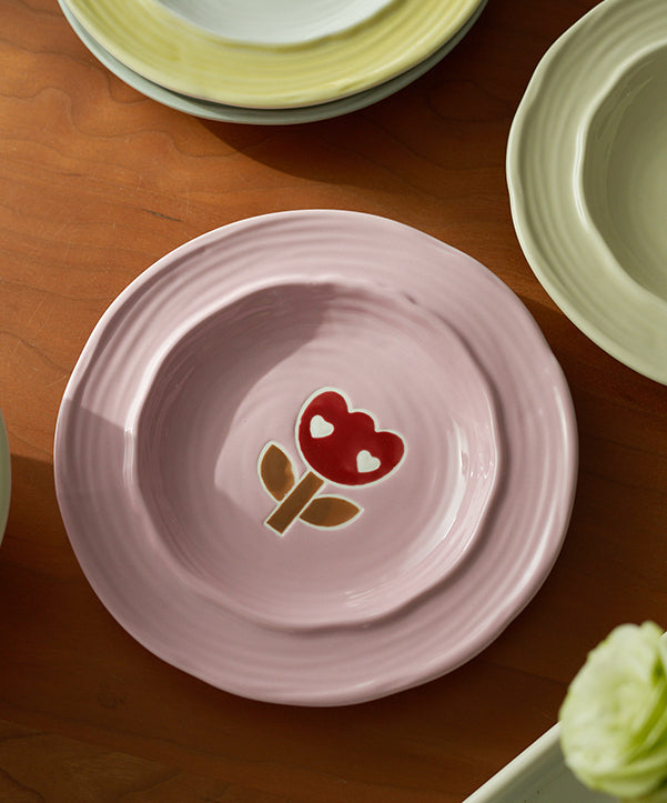 8 inches Floral Ceramic Dessert Plates - PeauleyHome