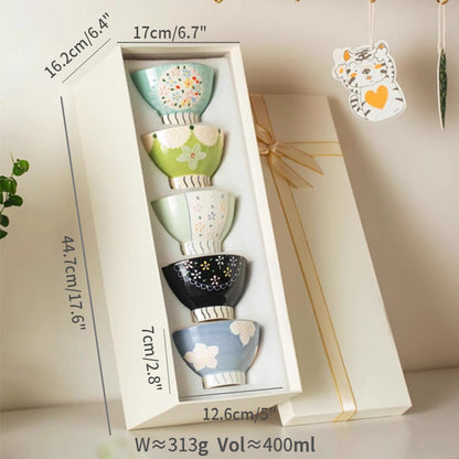 Delicate Ceramic Rice Bowls Set Ideal Gift