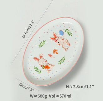 New Arrival Pretty Bunny Ceramic Bowls Plates Mugs Set - PeauleyHome