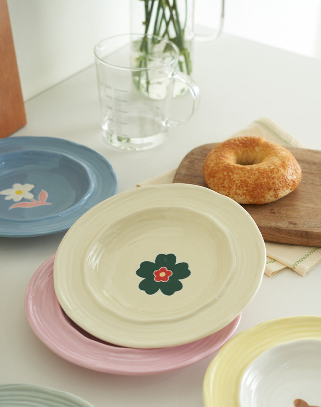 8 inches Floral Ceramic Dessert Plates - PeauleyHome