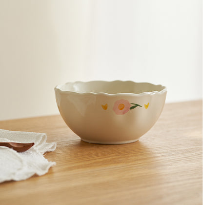 Nordic Style Floral Ceramic Plates Bowls - PeauleyHome