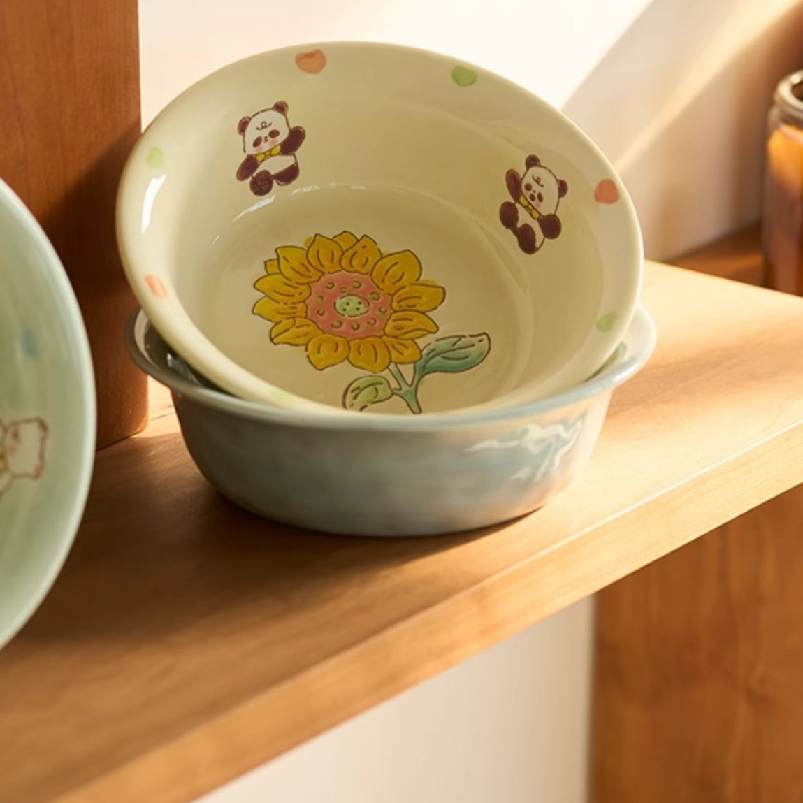 Pretty Underglazed Ceramic Yoghurt Bowl