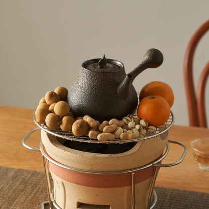 Original Crude Pottery Teapot with Side Handle