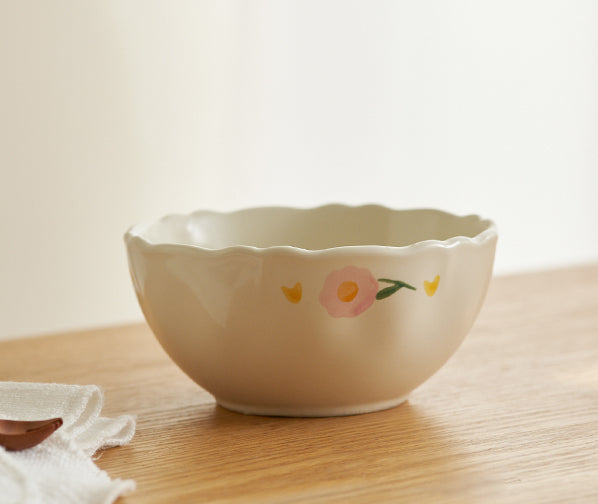 Nordic Style Floral Ceramic Plates Bowls - PeauleyHome