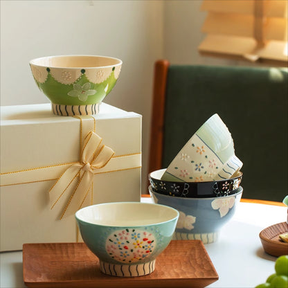 Delicate Ceramic Rice Bowls Set Ideal Gift