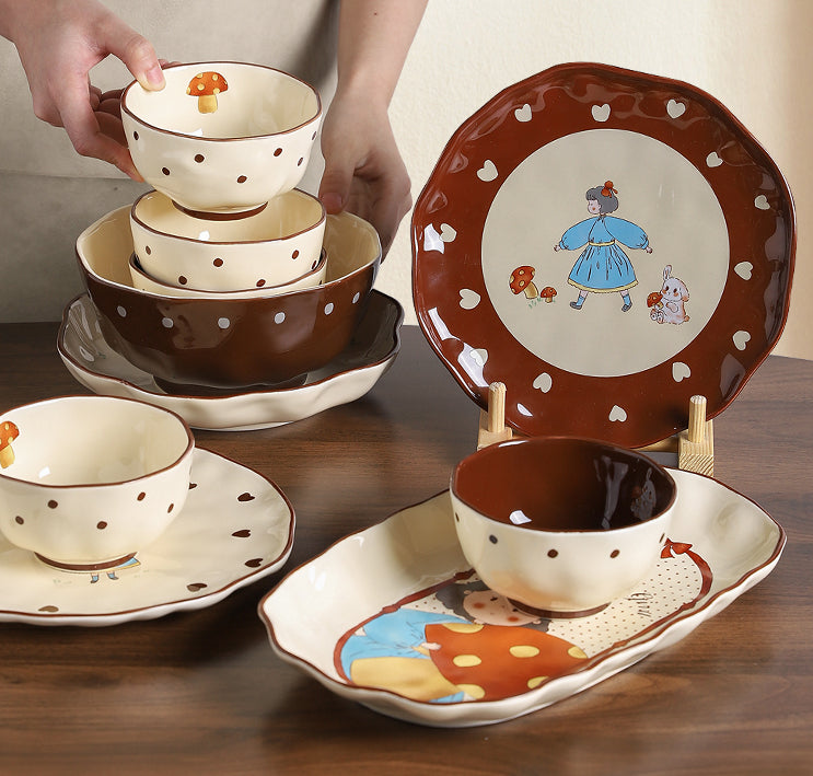 Original Adorable Ceramic Plates Bowls Set - PeauleyHome