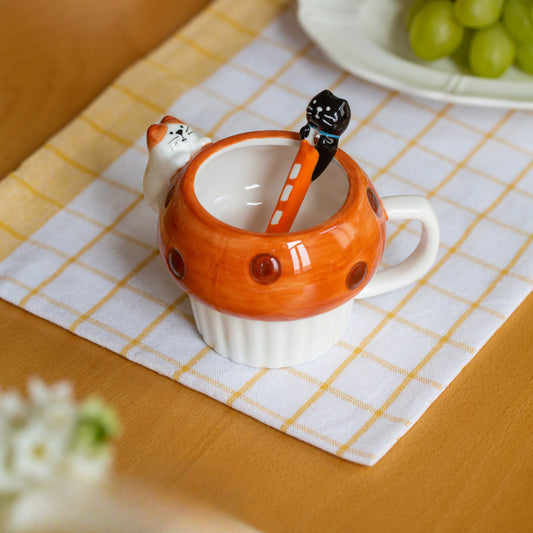 Original Adorable Ceramic Coffee Mug, Cat Cup Ideal Gifts