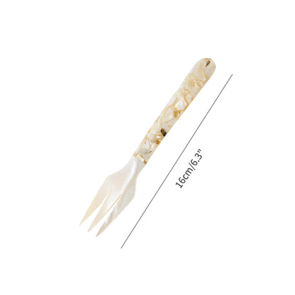 Natural Pearl Shellfish Spoon Fork