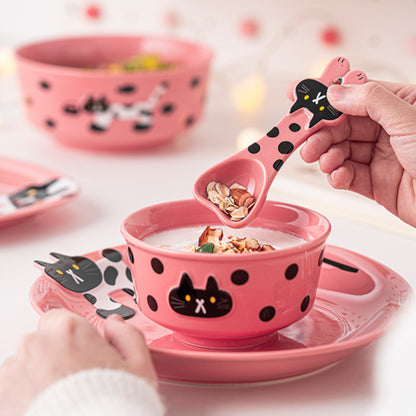 Lovely Cat-themed Bowls Plates Mugs Spoon