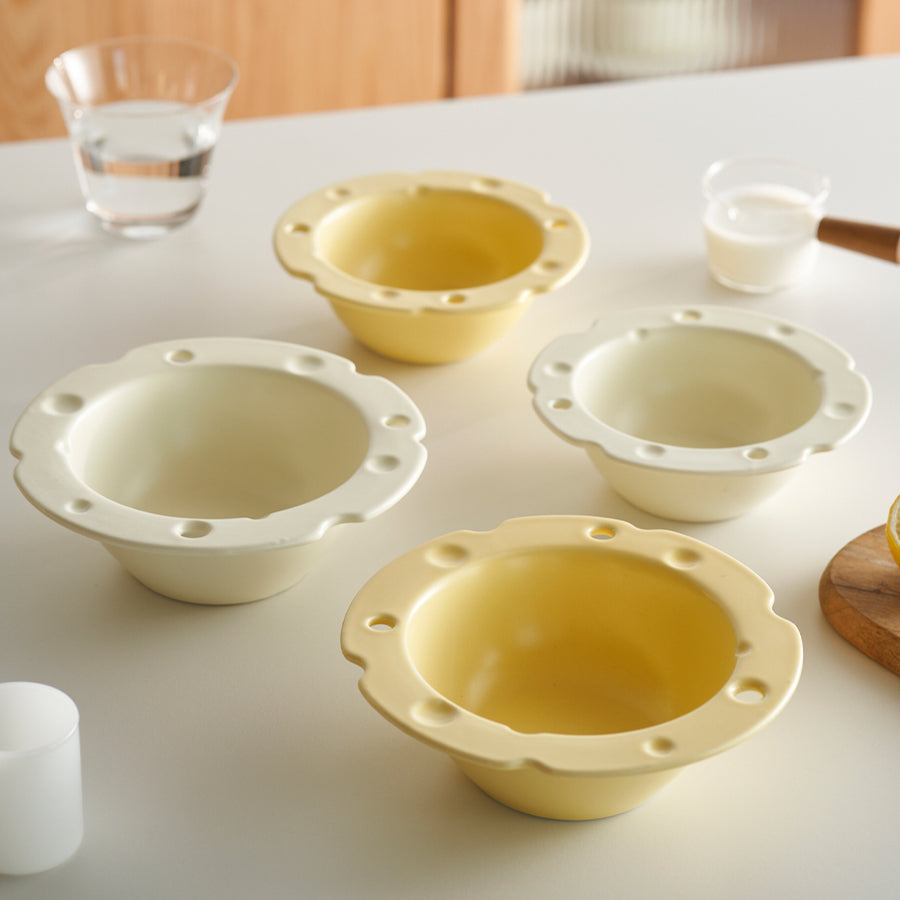 Cream Style Ceramic Bowls for Cereal or Fruits