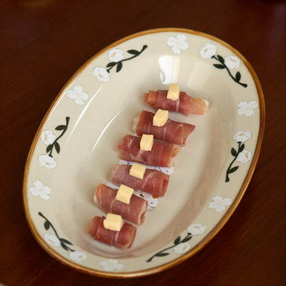 Pretty Floral Ceramic Plates Bowls Set