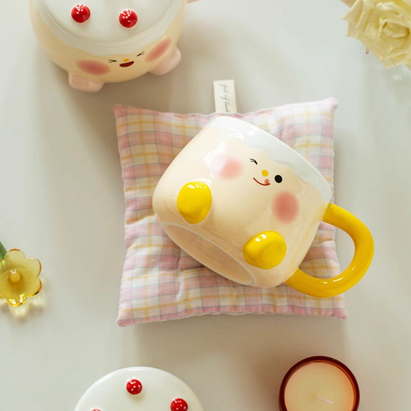 Cute Original Ceramic Mugs with Lids