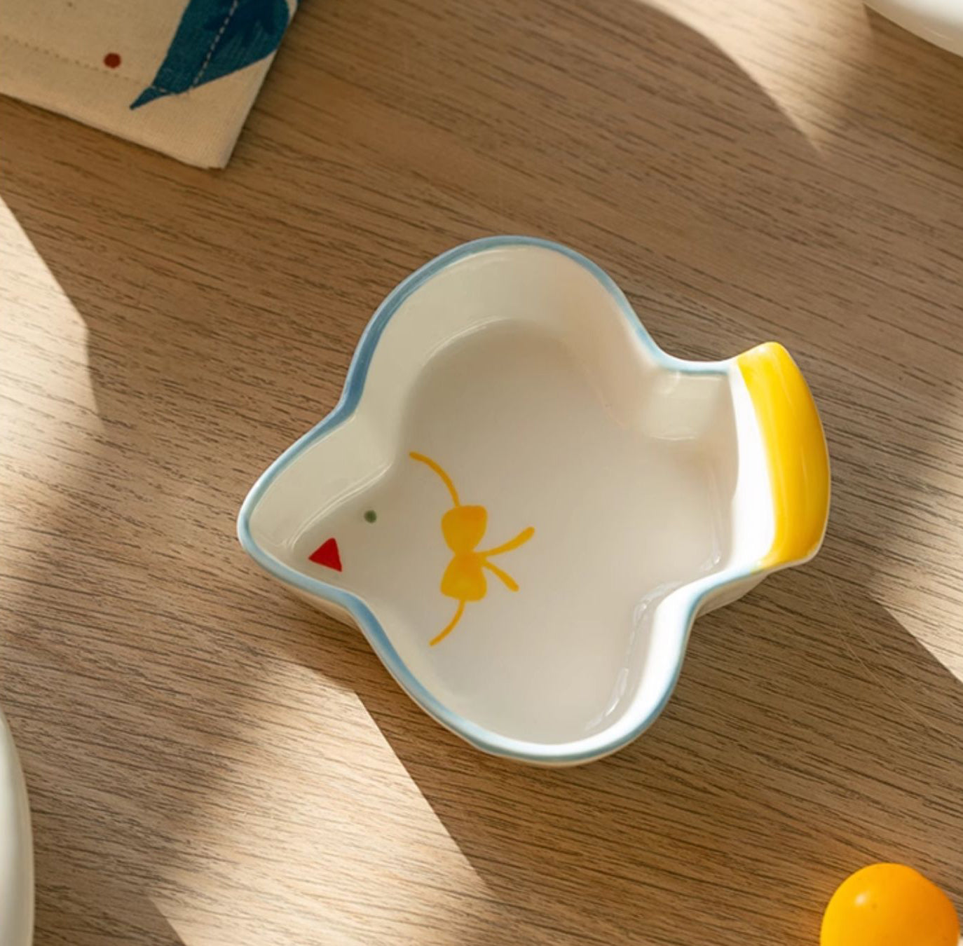 Cartoon Pigeon Embossed Ceramic Bowls Plates Spoon Saucer - PeauleyHome