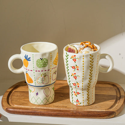 Adorable Handcrafted Ceramic Mug Vintage Coffee Cup