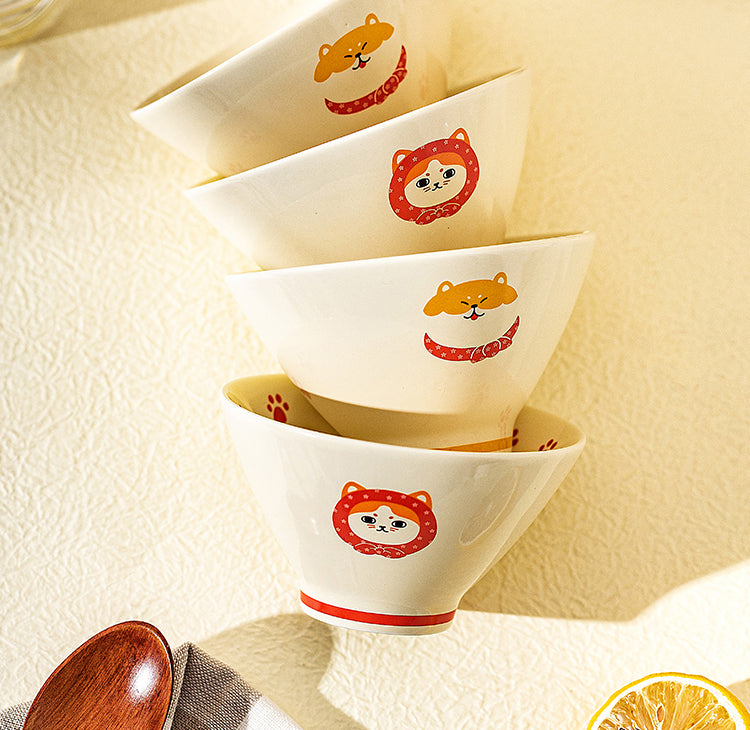 Cartoon Animals Ceramic Bowls for Children - PeauleyHome