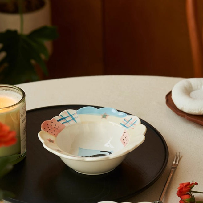 Cute Underglazed Ceramic Plates for Dessert