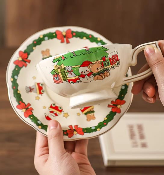 Christmas Series Ceramic Pot Coffee Mug Plate Set