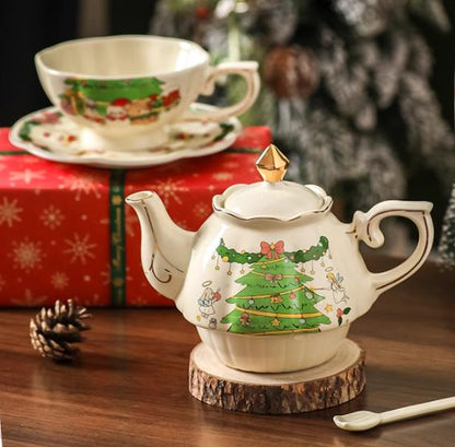 Christmas Series Ceramic Pot Coffee Mug Plate Set