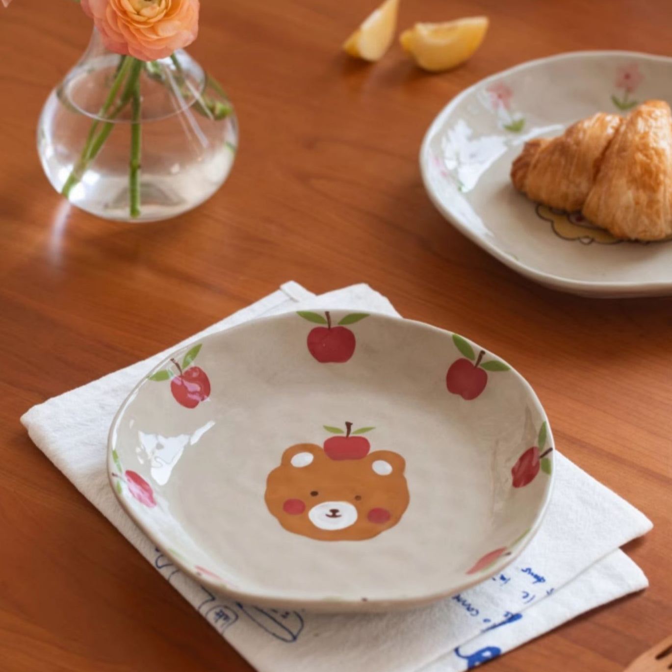 Cute Animal-themed Ceramic Underglazed Breakfast Plates